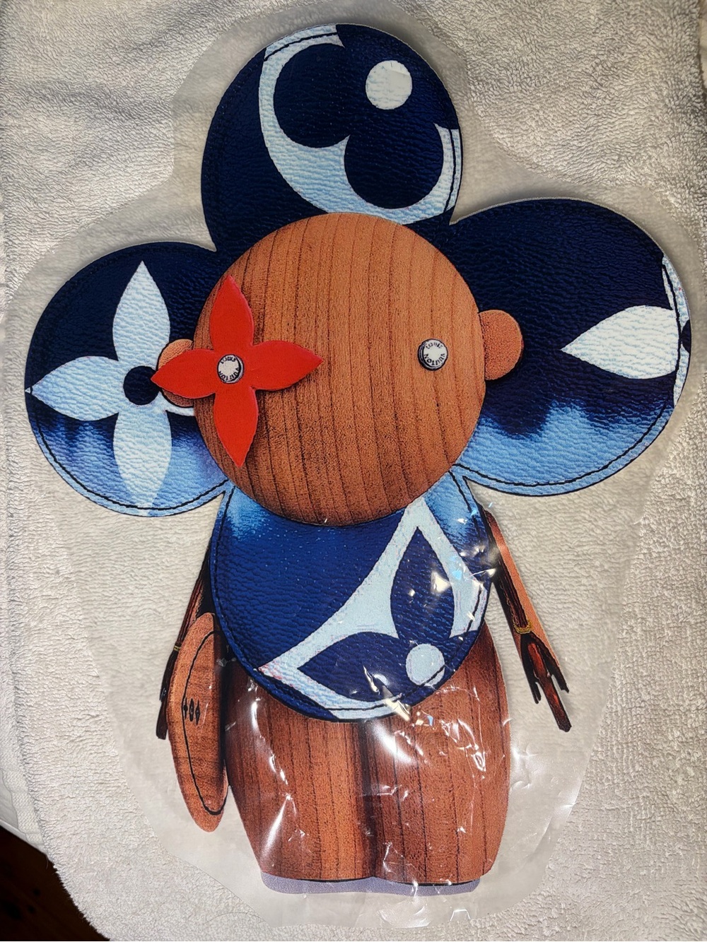 Kids Floral Character Backpack Charm - Blue & Orange